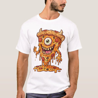 Smeltend Pizza Wezen Grappige Voedsel Mascotte Ill T-shirt