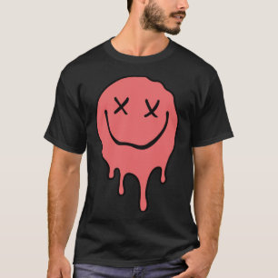 Smeltend Roze Glimlach Gefolde Dripping Face Cu T-shirt