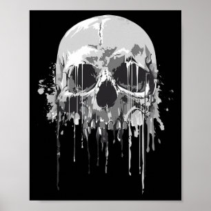 Smeltend Skelet Druppelende Enge Schedel Halloween Poster
