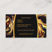Smeltend Vuur Goud Sinaasappel Zwart Vloeistof Visitekaartje (Achterkant)