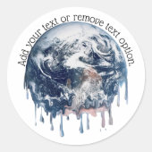 Smeltende Aarde Ronde Sticker (Voorkant)
