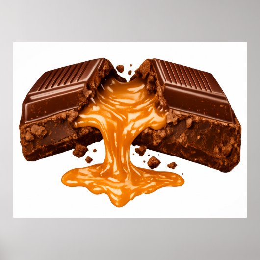 Smeltende Caramel Chocolade Poster (Voorkant)