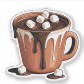 Smeltende chocolade vulkaan fantasie sticker (Voorkant)