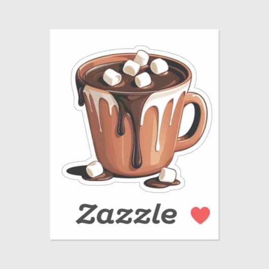 Smeltende chocolade vulkaan fantasie sticker (Vel)