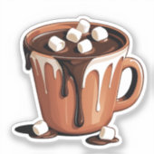Smeltende chocolade vulkaan fantasie sticker (Voorkant)