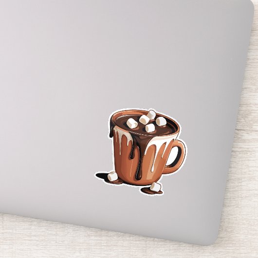 Smeltende chocolade vulkaan fantasie sticker (Detail)