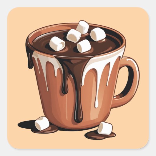 Smeltende chocolade vulkaan fantasie sticker (Voorkant)
