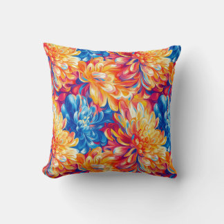 Smeltende Chrysanthemum Pop Art Levendig Ontwerp Kussen
