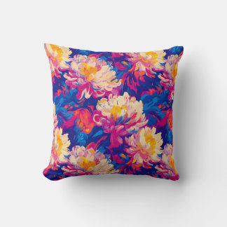 Smeltende Chrysanthemum Pop Art Levendig Ontwerp Kussen