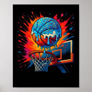 Smeltende Donut Schets Grappig Slam Dunk Design Poster