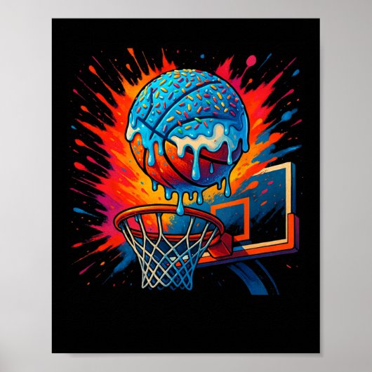 Smeltende Donut Schets Grappig Slam Dunk Design Poster (Voorkant)
