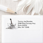 Smeltende Gitaren Retour Adreslabel Etiket (Insitu)