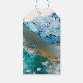 Smeltende Gletsjer Alcohol Inkt Schilderen Cadeaulabel