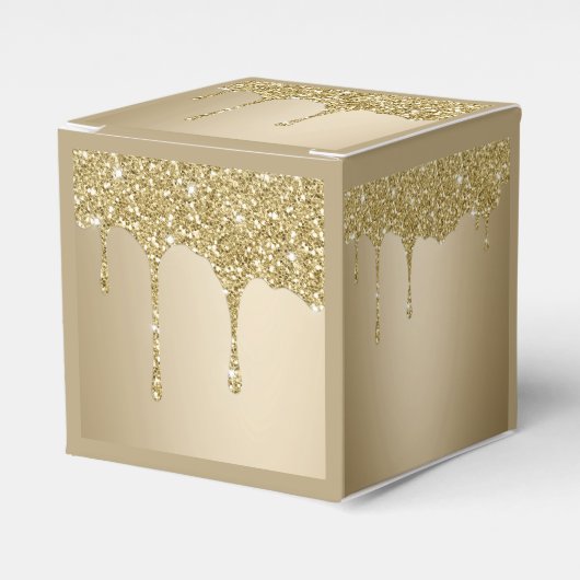 Smeltende gouden glitter bedankdoosjes (Voorkant Zijde)