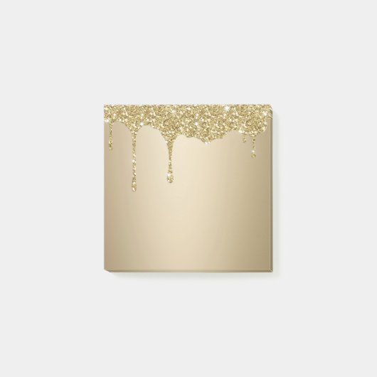 Smeltende gouden glitter post-it® notes (Voorkant)