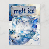 Smeltende ijsblokjes aquarel briefkaart (Voorkant)