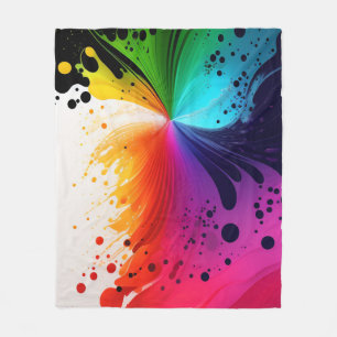 Smeltende inkt waterverven golven 3D abstract Fleece Deken
