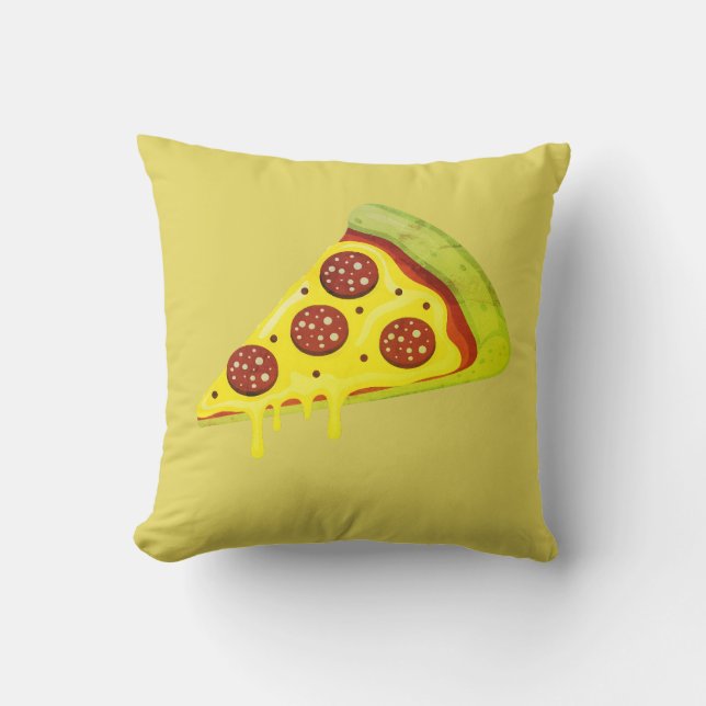 Smeltende Kaas Pepperoni Pizza Snede Kussen (Voorkant)