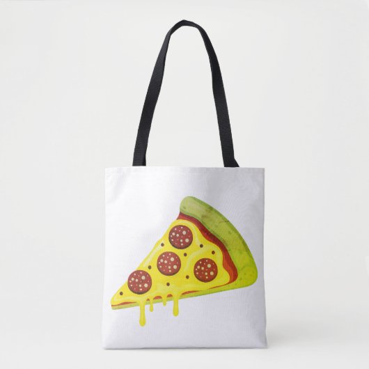 Smeltende Kaas Pepperoni Pizza Snede Tote Bag (Voorkant)