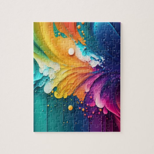 Smeltende Kleuren Splash 3D Abstract Legpuzzel (Verticaal)