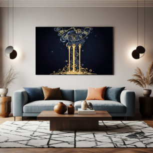 Smeltende Kosmische Klok Canvas Afdruk