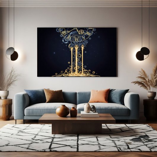 Smeltende Kosmische Klok Canvas Afdruk