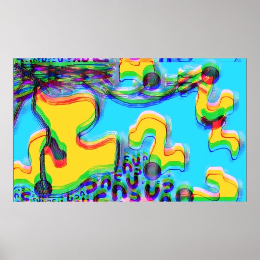 Smeltende Memphis Vibes III Poster (Voorkant)