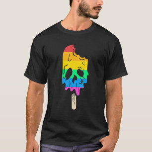 Smeltende regenboogijs Crème Skull Halloween Pops T-shirt