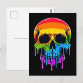 Smeltende regenboogschedel briefkaart (Voorkant / Achterkant)