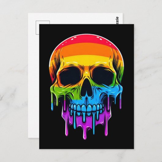 Smeltende regenboogschedel briefkaart (Voorkant / Achterkant)