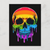 Smeltende regenboogschedel briefkaart (Voorkant)