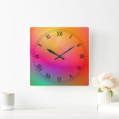 Smeltende regenboogwandklok vierkante klok (Huis)