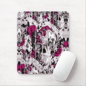 Smeltende Roos schedel in grijs en roze Muismat (Met muis)