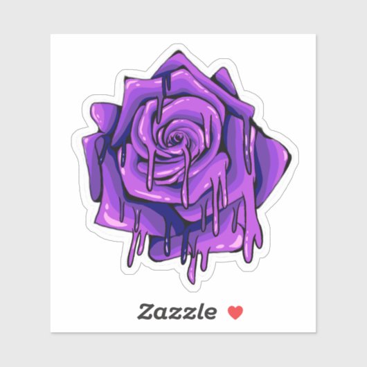 Smeltende roos sticker  (Vel)