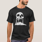 Smeltende Schedel Halloween Spooky Skeleton Botten T-shirt (Voorkant)