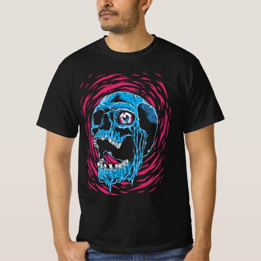 Smeltende Schedel: Psychedelische Horror T-shirt (Voorkant)