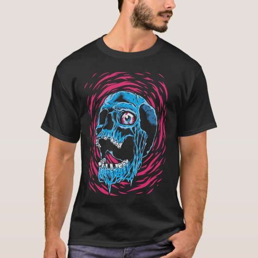 Smeltende Schedel: Psychedelische Horror T-shirt (Voorkant)
