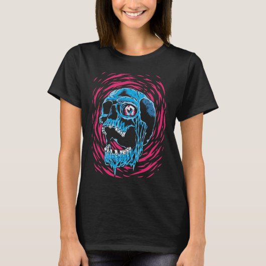 Smeltende Schedel: Psychedelische Horror T-shirt (Voorkant)
