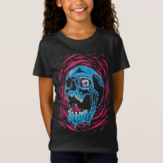 Smeltende Schedel: Psychedelische Horror T-shirt (Voorkant)