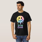 Smeltende Smiley Face Heren T-Shirt – Cool Drip Em (Voorkant volledig)