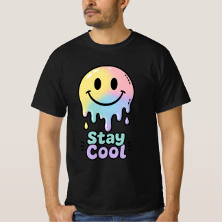 Smeltende Smiley Face Heren T-Shirt – Cool Drip Em