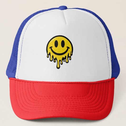 Smeltende Smiley Face Schuim Trucker Hoed Pet (Voorkant)
