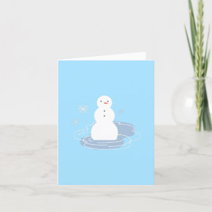 Smeltende Sneeuwman Feestdagen Kaart