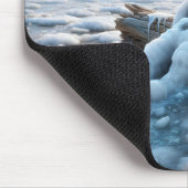 Smeltende sneeuwman op ijs muismat (Hoek)