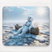 Smeltende sneeuwman op ijs muismat (Voorkant)
