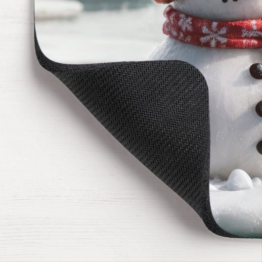 Smeltende sneeuwman op ijsschots met hulp teken muismat (Hoek)