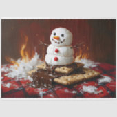 Smeltende Sneeuwman S'mores Kerst Decoupage Tissuepapier (Voorkant)