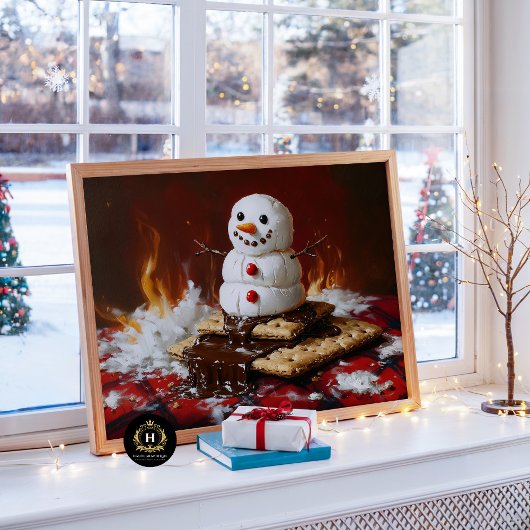 Smeltende Sneeuwman S'mores Kerst Decoupage Tissuepapier
