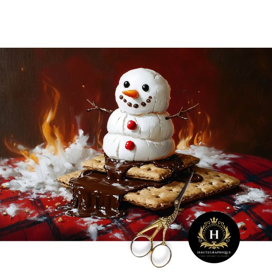 Smeltende Sneeuwman's Mores Kerst Decoupage Tissuepapier