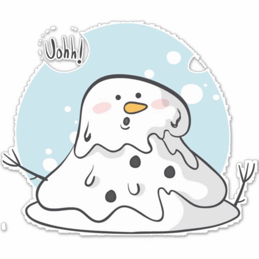 Smeltende sneeuwpop Sticker (Voorkant)
